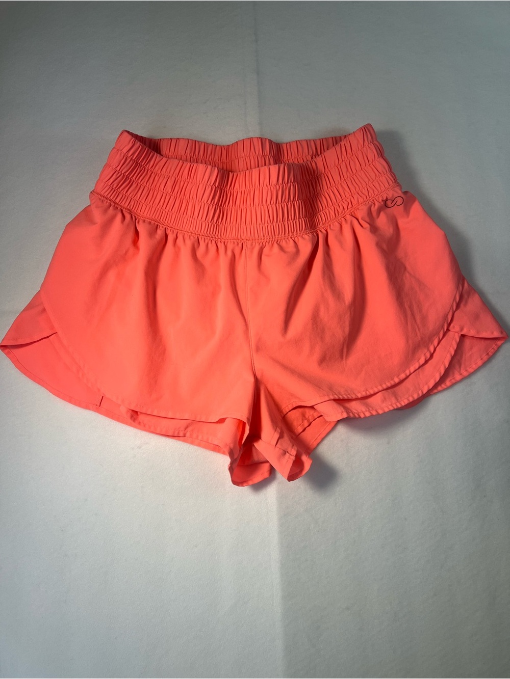 CALIA Neon Coral Athletic Running Shorts L Lined Flowy Activewear